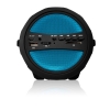 Blue Portable Thunder Sonic Bluetooth® Cylinder Loud Speaker with Built-In FM Radio SD Card USB AUX Inputs