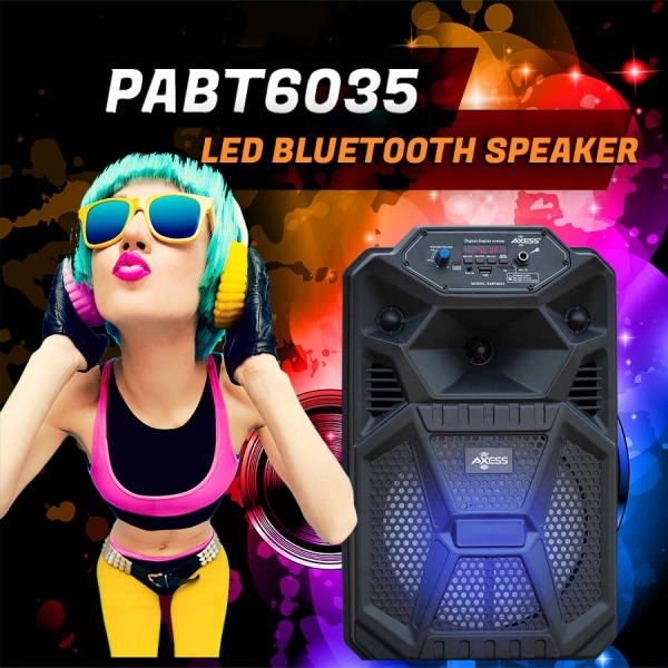 8” Bluetooth® Portable Party Speaker LED Lights W/ Front Panel PABT6035