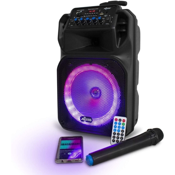 PABT6038 - 8” Bluetooth® Portable Party Speaker LED Lights 1.5” Tweeter 400W PMPO